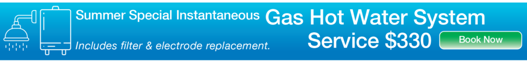 Summer Special Instantaneous Gas Hot Water System service Central Coast Includes filter & electrode replacement.