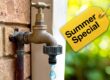 Professional plumber installing brass garden tap replacement