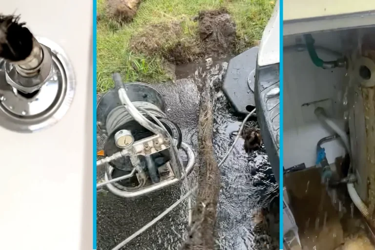 Three common home flooding causes on the Central Coast: a burst flexi hose, a blocked stormwater drain, and a leaking hot water system